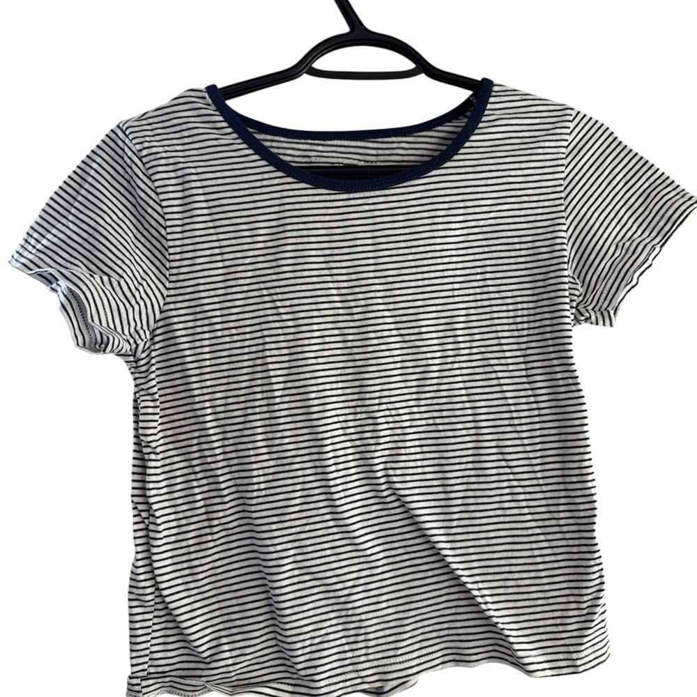 Striped Navy & White Crewneck Tee